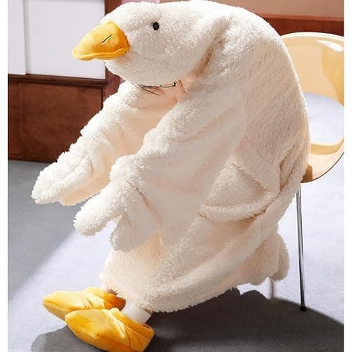 Wearable Goose Blanket Hoodie Onesie,Duck Oversized Blankets Hooded Costume for Adult & Kid,Warm Cozy Sleeping Bag thumbnail 5