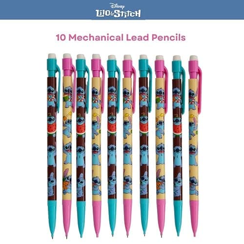 Disney Stitch Eraser & Mechanical Pencil Set – 14-Piece Stationery Pack with 4 Character Erasers & 10 Mechanical Pencils 0.7mm Lead thumbnail 4