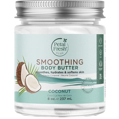Petal Fresh Pure Smoothing Coconut Body Butter, Organic Argan Oil, Shea Butter, Intense Hydration, For All Skin Types, Natural Ingredients, Vegan and Cruelty Free, 8 oz - Image 1