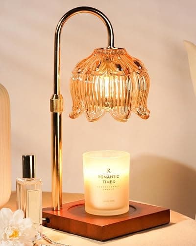 Flower Candle Warmer Lamp with Timer & Dimmer, Adjustable Height Candle Warmer, Mothers Day Birthday Gifts for Women Mom, House Warming New Home Decor, Wax Warmer with 2 Bulbs for Jar Candles - Image 1