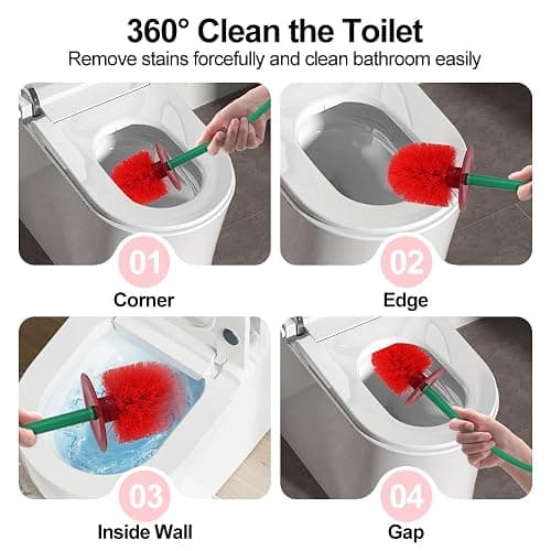 Cherry Toilet Brush, Cute Toilet Bowl Cleaners Brush and Holder Set, Unique Fruit Bathroom Decor Supplies and Fun Bathroom Accessories. thumbnail 4