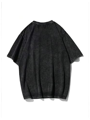 Verdusa Oversized Graphic Tshirts for Men Vintage Tees Drop Shoulder Short Sleeve Punk Washed Casual Tops thumbnail 3