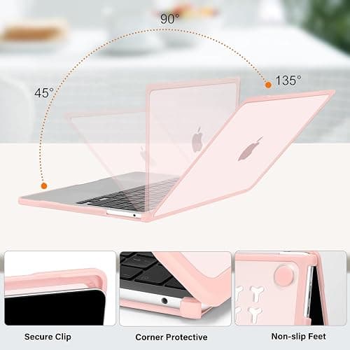MOSISO Compatible with MacBook Air 13 inch Case 2025 2024 2023 2022 M4 A3240 M3 A3113 M2 A2681, Soft TPU Bumper Anti-Fingerprint Hard Case&Keyboard Cover for MacBook Air 13.6 inch Case, Pink thumbnail 4