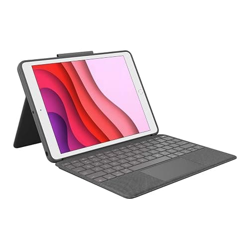 Logitech Combo Touch, Clavier iPad (7e, 8e et 9e générations), Étui avec pavé tactile de précision, clavier rétroéclairé de type ordinateur portable, Smart Connector, Clavier Français AZERTY - Noir - Image 1