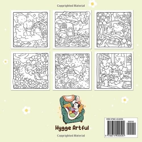 Dreamy Fuzzy: A Cute & Cozy Coloring Book for Adults and Teens Featuring Adorable Animals Friends in Magical Scenes for Stress Relief thumbnail 2
