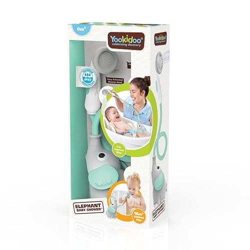 Yookidoo - Elephant Baby Bath Shower Head - Teal - Suitable for Newborns, Infants, and Toddlers - Can be Used as a Bath Toy - Compact and Portable - from Birth – 40212 thumbnail 7