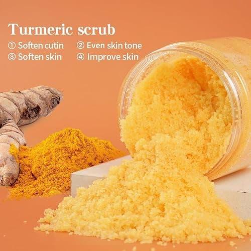 Liyalan Turmeric Body Scrub Moisturizing and Exfoliating Body, Face, Hand, Foot Scrub,Nourishes Skin,Deep Cleansing 7.8oz thumbnail 2