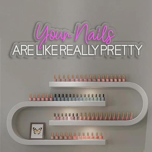 XIMAQIS Your Nails are Like Really Pretty Neon Sign 28inch Beauty Salon Signboard, Nail Studio Neon Light, Nail Salon Led Sign, Custom Beauty Room Wall Decor -Pink&White thumbnail 4