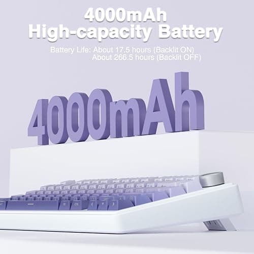 AULA F75 Pro Wireless Mechanical Keyboard,75% Hot Swappable Custom Keyboard,RGB Backlit,Pre-lubed Linear Switches,Side Printed PBT Keycaps Mechanical Gaming Keyboards,Gradient Purple thumbnail 8
