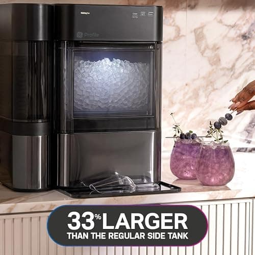 Profile GE Profile Opal 2.0 XL with 1 Gallon Tank, Chewable Crunchable Countertop Nugget Ice Maker, Scoop Included, 38 lbs in 24 Hours, Pellet Ice Machine with WiFi & Smart Connected, Black Stainless thumbnail 2