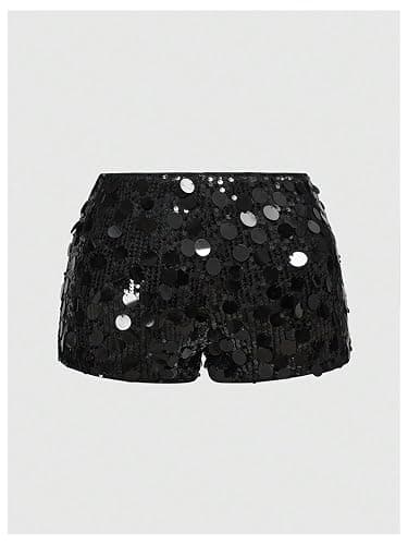 SOLY HUX Women's Sparkly Sequin Low Rise Micro Booty Shorts Rave Clubwear | Y2k, Mini Shorts, Party Wear thumbnail 2