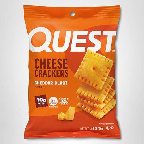 Quest Nutrition Cheese Crackers, Cheddar Blast, 10g Protein, 5g Net Carbs, 1g Sugar, Made with Real Cheese, High Protein Snack, 4 Count thumbnail 8