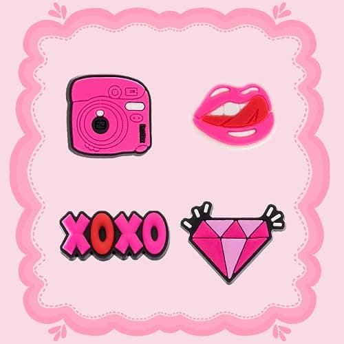 Sylvansong 30,50,100pcs Random Pink Shoe Charm for Girls Cute Shoe Decoration Charms fit Clog Sandal for Teens Women Birthday Party Favors Gifts thumbnail 3