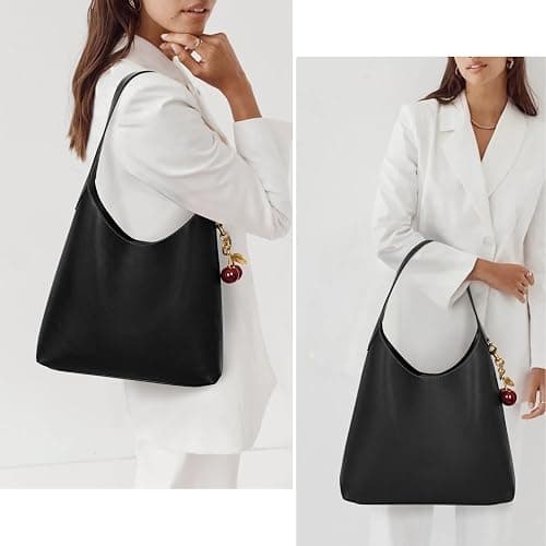 HICARRY Faux Suede Hobo Bags Vegan Leather Shoulder Bag Tote for Women Medium Slouchy Designer Handbags Purses Fall Fashion thumbnail 2
