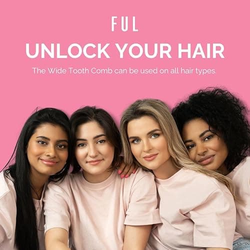 FUL: Curly Hair Products: Wide Tooth Comb for Afro, Curly, and Wavy Hair - Ideal Shower Comb for Detangling and Styling. Combs for women and also suitable as a mens comb thumbnail 6