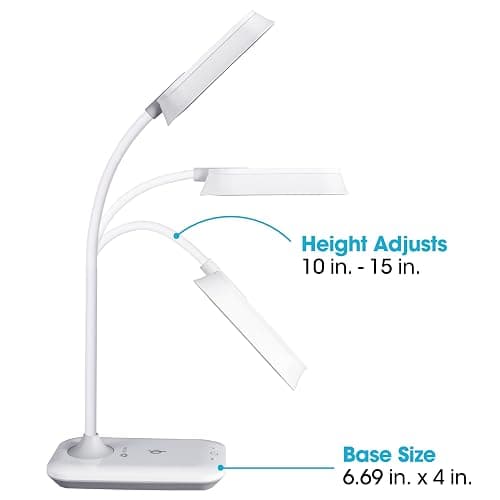 OttLite Achieve LED Sanitizing Desk Lamp Wireless Charging and USB Charging - Touch Activated, Flexible Neck, Modern Light for Reading, Crafting & Office Desktop thumbnail 7