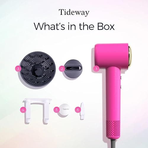 Tideway Hair Dryer Professional High-Speed Ionic Blow Dryer 110,000 RPM, Compact Hair Dryer with Magnetic Diffuser, Fast Drying with Brushless Motor Low Noise Smart Temperature Control-H11 thumbnail 9