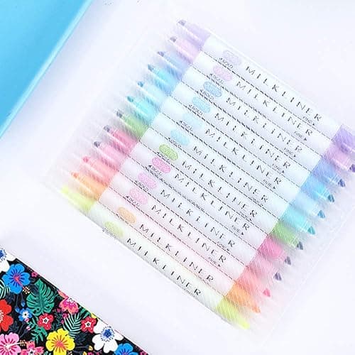 EooUooIP Highlighters Pen, 12 Colors Broad and Fine Tips Pastel Pens Pastel Highlighters for School Student Office thumbnail 6