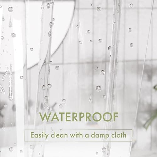 AmazerBath Shower Curtain Liner, 72x72 Clear Shower Curtain Liner, Waterproof Plastic Shower Liner, Cute Lightweight PEVA Shower Curtain for Bathroom with 3 Magnets and 12 Rustproof Metal Grommets thumbnail 5