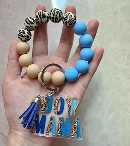 Jgrprlq Mom Gift Silicone Beaded Keychain Wristlet for New Mom Mother's Day Gifts Girl Mama Birthday Gifts thumbnail 2
