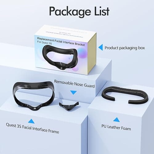 Face Pad for Meta Quest 3S Facial Interface for Oculus Quest 3S Accessories Vr Face Cover Replacement with Sweet-Proof PU Leather Foam Cushion Black thumbnail 7