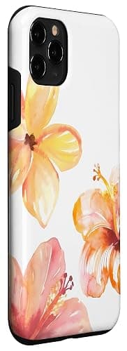 Tropical Hibiscus Summer Vibes Plumeria Flowers Watercolor Case for iPhone 11 Pro thumbnail 3