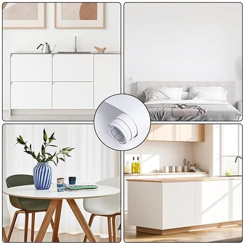 Arthome 17"x120" White Contact Paper, Peel and Stick Matte Wallpaper, Self Adhesive Decorative Vinyl Paper for Countertop, Cabinet, Table, Shelves, Furniture Renovate and Wall Covering Decoration thumbnail 6