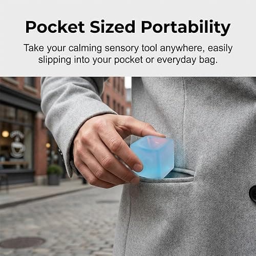 Ice Cube Slow Rising Stress Balls for Adults, 1 Inch Anxiety Relief Soft Ice Cube Squeeze Balls for Adult, Woman, Man, Party Favors, Birthday Gifts (Blue) thumbnail 2