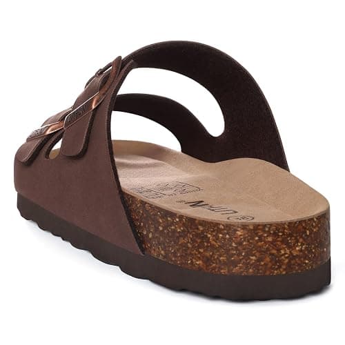 Litfun Women's Cork Footbed Sandal Summer Slip On Slide Sandals with Adjustable Buckle thumbnail 5