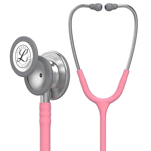 3M Littmann Classic III Monitoring Stethoscope, 5633, More Than 2X as Loud, Weighs Less, Stainless Steel Chestpiece, 27" Pearl Pink Tube - Pearl Pink Tube - Stainless-Finish Chestpiece