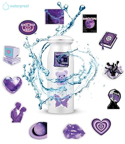 50Pcs Aesthetic Downtown Girls Stickers Pack Cool Trendy Purple Y2K Stickers for Water Bottle Funny Waterproof Sticker for Teens Adults Vinyl Sticker for Laptop Skateboard Party Supplies thumbnail 3