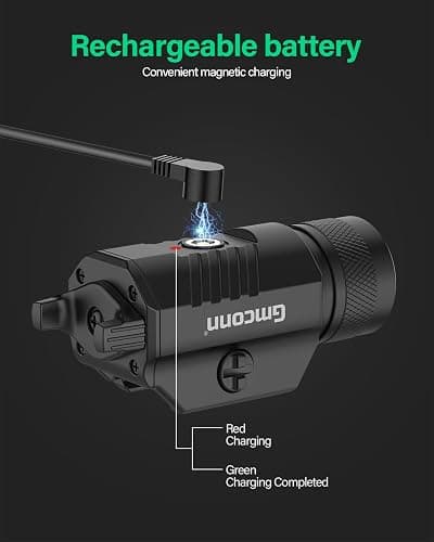 Gmconn 1250 Lumen Tactical Flashlight Pistol Light Rail Mounted LED Gun Light Strobe Weaponlight for Glock Pistol and Picatinny MIL-STD-1913 thumbnail 5