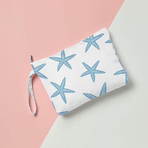 Fokongna Wet Bag, Travel Wet Dry Bag Water Proof Beach Bags for Swimsuit Beach Pool Diapers Dirty Yoga Gym Clothes Zipper Pouch, for Women Sister Friends Ocean Sea Shells Makeup Bag - Starfish 03 thumbnail 5