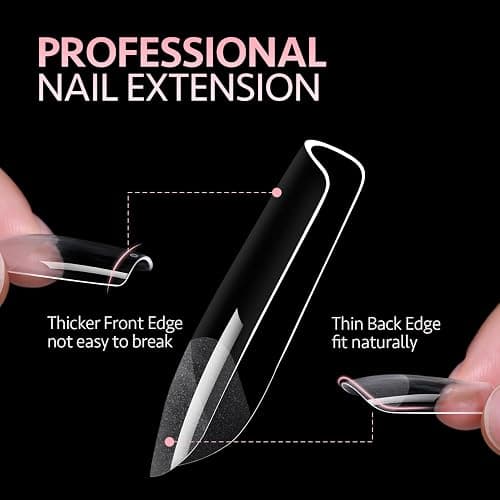 GAOY Medium Square Fake Gel Nail Tips, 12 Sizes False Full Cover Acrylic Press on Nails, 240Pcs Soft Half Matte Tips thumbnail 2
