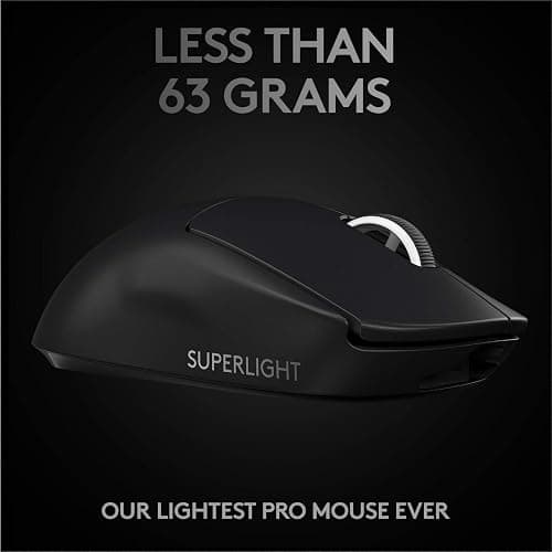Logitech G PRO X SUPERLIGHT Wireless Gaming Mouse, Ultra-Lightweight, HERO 25K Sensor, 25,600 DPI, 5 Programmable Buttons, Long Battery Life, Compatible with PC / Mac - Black thumbnail 4