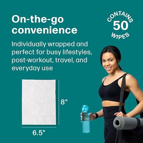 Dew Well Deodorant Wipes - On-the-Go Travel Deodorant - Fresh Mint, Rose & Cucumber Scents Body Wipes for Women - Aluminum, Paraben & Sulfate Free Mini Toiletries - 50 Count, Mint/Rose/Cucumber thumbnail 6