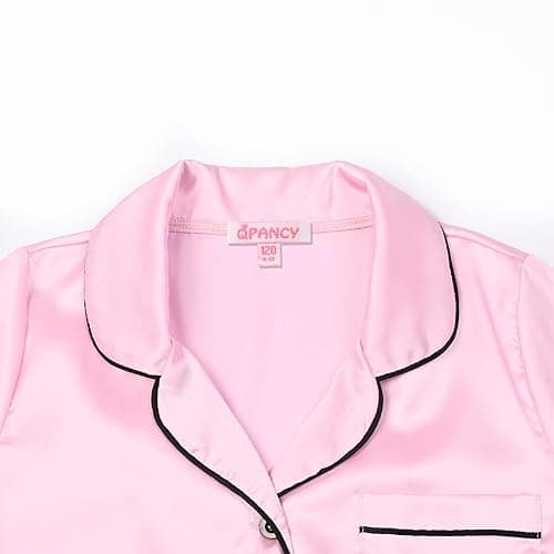 QPANCY Kids Satin Pajamas Sets Baby Boy Girl Button-Down Silk Sleepwear 2 Piece Short Sleeve Loungewear Clothes Set thumbnail 4