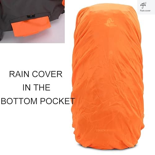 Bseash 60L Hiking Camping Backpack with Rain Cover, Waterproof Large Capacity Outdoor Sport Travel Daypack Climbing Touring (Army Green) thumbnail 5