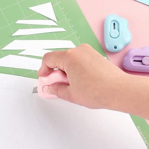 Tamaki Box Cutter Letter Opener Envelope Slitter Utility Retractable Art Knives, Package Opener Envelope Mail Letter Box Cloud Shaped Carton Portable Cutter with Key Chain Hole thumbnail 6