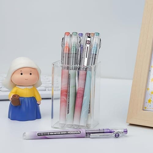 WRITECH Liquid Ink Rollerball Pens: Multi Colored 0.5mm Extra Fine Point Tip Rolling Roller Ball Pen 8ct Assorted Colors for Journaling Smooth Writing Note Taking No Bleed & Smudge & Smear thumbnail 9