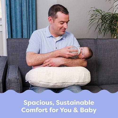 Boppy Nursing Pillow - Ergonomic Bottle & Breastfeeding Pillow with High, Firm, Large Area, Water-Repellent Cushion with Washable Cover; Baby Safety Alliance Verified - Oatmeal Boucle thumbnail 6