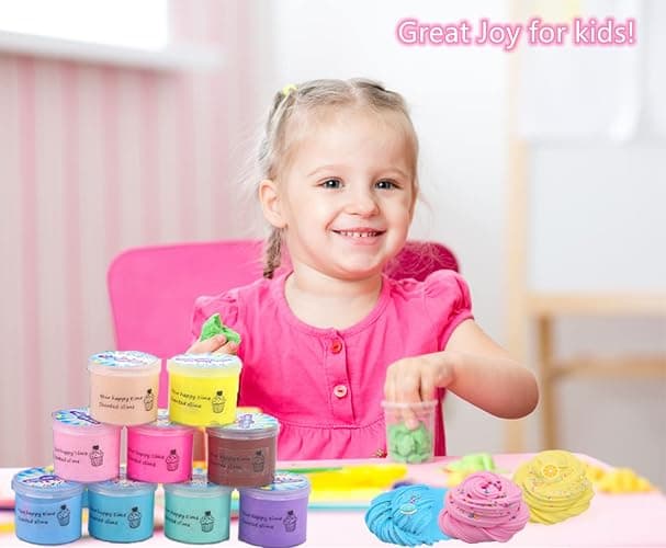 9 Packs Butter Slime Kit, Super Soft, Non-Sticky Stress Relief Toy, Party Favors and Birthday Gift for Boys and Girls thumbnail 2
