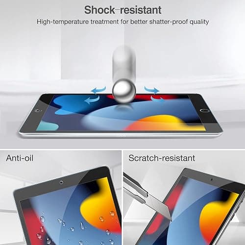 ProCase 2 Stück Schutzfolie für iPad 10,2 Zoll 9. / 8. / 7. Generation 2021/2020/2019, Displayschutzfolie 9H Gehärtetes Glas Screen Protector Folie –Klar thumbnail 6