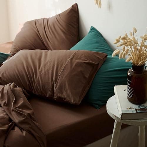 CoutureBridal Duvet Cover Set Queen Size Brown Duvet Cover Solid Mocha Coffee Color Bedding Duvet Cover 3 Pieces Minimalist Soft Microfiber Comforter Cover with Zipper Ties Gift for Men Women thumbnail 5