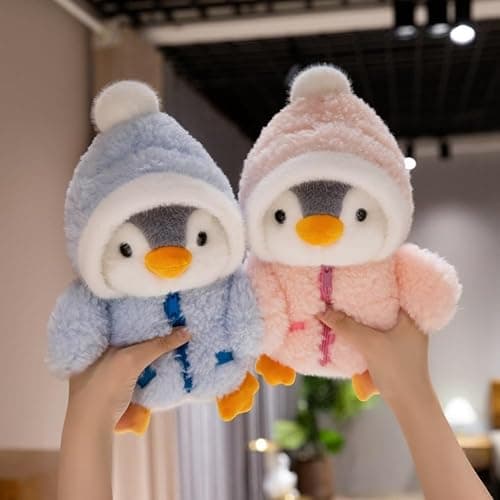 Christmas Plush Penguin Stuffed Animal 9.8" Cute Stuffed Penguin Plush Toys | Penguin Stuffed Animals with Fuzzy Fleece Jacket and Hat Little Plush Dolls for Boys Girls, Birthday Gifts thumbnail 2