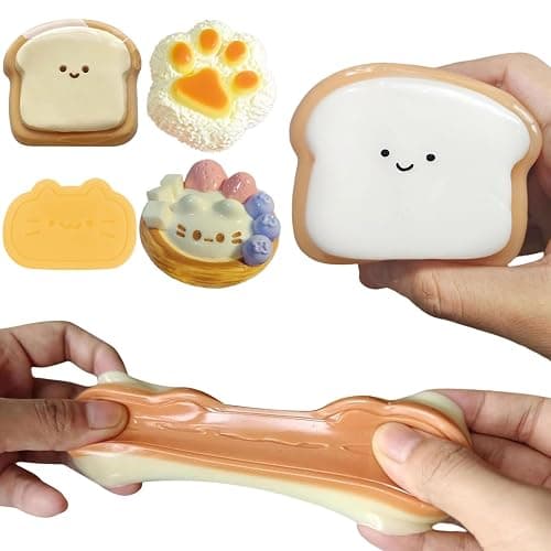 SSKHE 4Pcs Taba Squishy Set,Strawberry + Hamster + Cat Paw + Hamster+ Oreo , Fufu Squishy Squeeze Toy Squishes Kit for Stress Relief Sensory Play Fidget Gifts (Style A) thumbnail 4