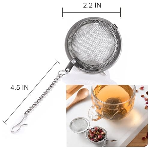 2PCS Premium Tea Infusers for Loose Leaf Tea - Upgraded Tea Strainers and Tea Balls for Flavoring Herbal Spices and Seasonings thumbnail 3