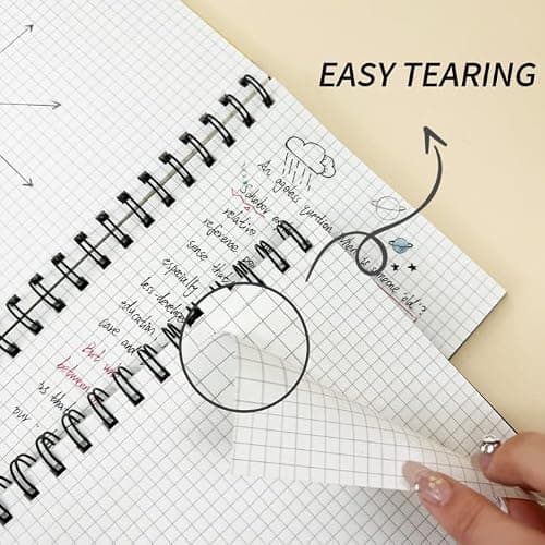 Ouzoustate Graph Paper Spiral Notebook A5 Grid Journal 5.62"x 8.4" - 4 Pack 160 Pages 100GSM Thick Paper Hardcover Notebooks for Note Taking Engineering Graphing Work School Supplies,Black thumbnail 6