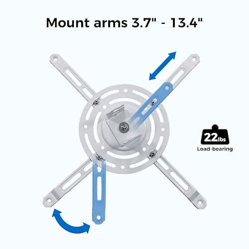 Low Profile Projector Ceiling Mount Universal, 22 lbs Max Weight, 360° Rotation 30° Tilt | Universal Projector Bracket 3.3" High, Suspended Drop Ceiling Mount Kit for Home & Office Projectors(White) thumbnail 4