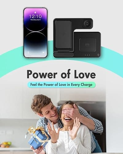 Wireless Charger iPhone Charging Station: 3 in 1 Charger Stand Multiple Devices for Apple - iPhone 17 16e 16 15 14 Pro Max 13 12 11 - Watch 10 9 8 7 6 5 4 3 2 SE and Ultra Series - Airpods 4 3 Pro thumbnail 9